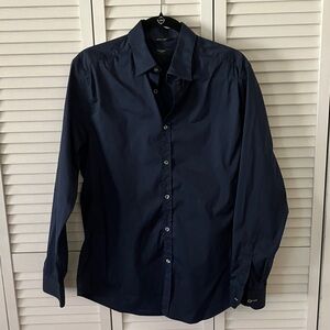 Paul Smith Men's Navy Long-Sleeve Button Shirt The Bayard size 16